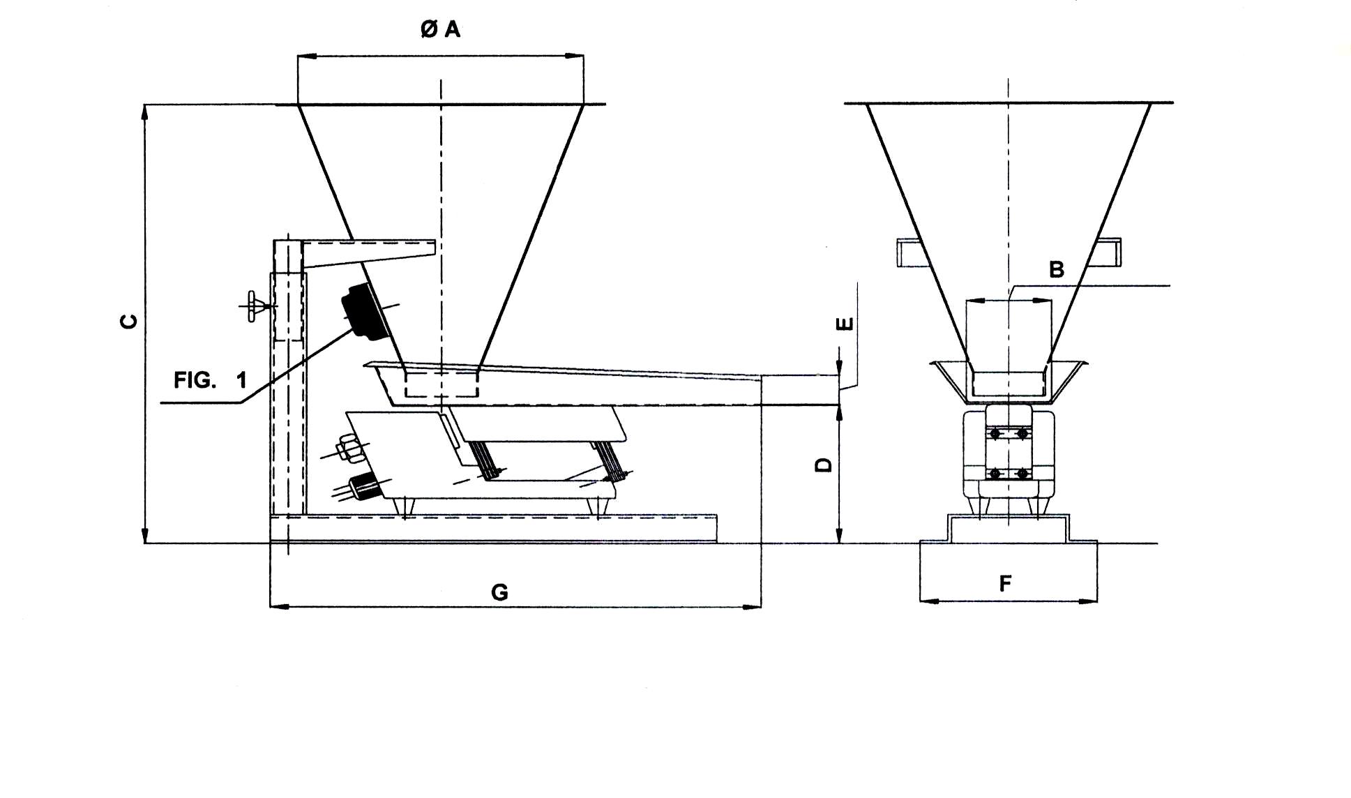 Desenho dimensional — Dosador Eletromagnético Com Silo (Desenho dimensional)